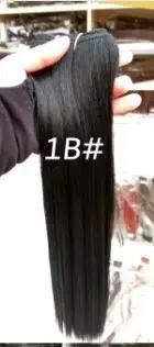 # 1B Лидия синтетические волосы для наращивания прямые Yaki Ткачество 10-26 дюймов чистый цвет Futura Высокая термостойкая пряди волос - Цвет: # 1B