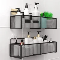 bathroom kitchen punch corner frame shower shelf wrought iron shampoo storage rack holder with suction cup bathroom accessories