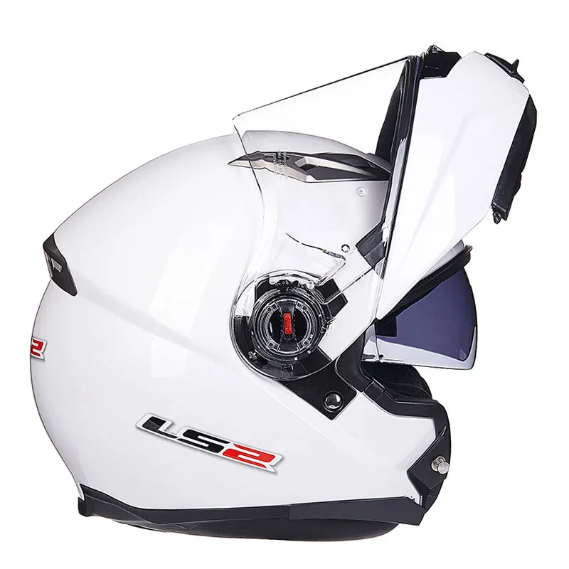 LS2 FF370 бездорожье Флип Полный уход за кожей лица Мотокросс Мотоцикл мото Шлем Capacete каско с двойной щит козырек ECE - Цвет: White