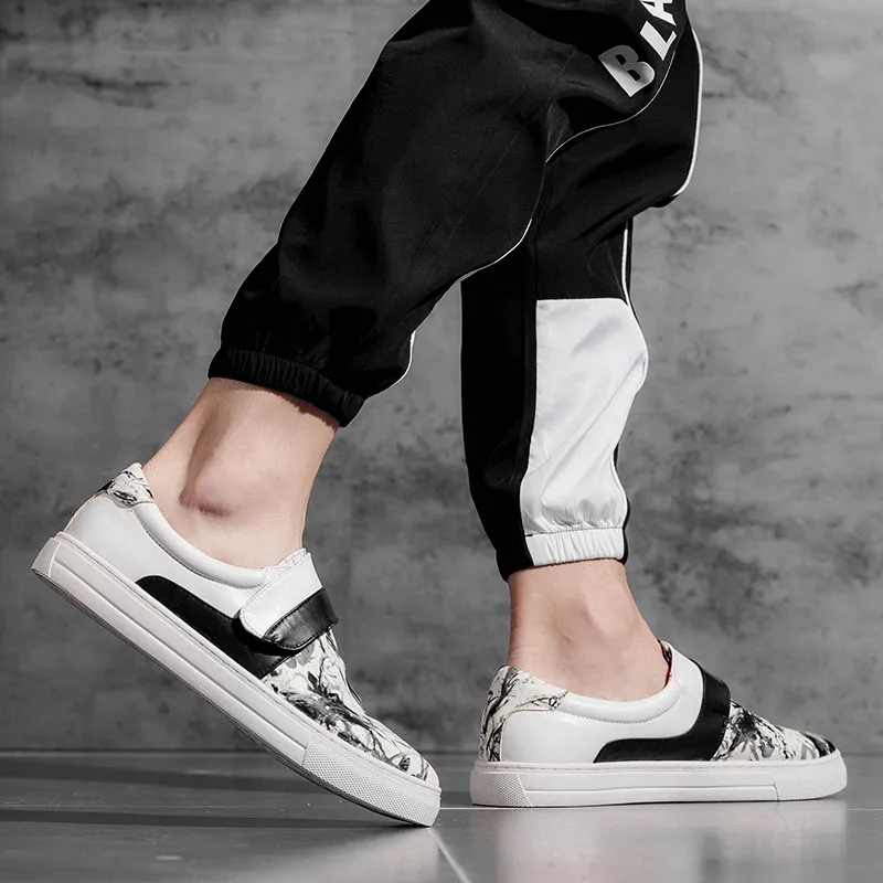 Мужские лоферы без шнуровки Повседневная кожаная обувь Мужская удобная модная