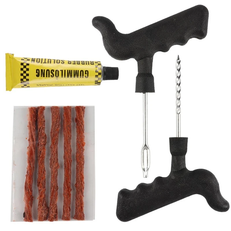 

Tire Repair Reamer Plug Kit DIY Car Truck Grip Emergency Car Van Truck Motorcycle Wheelbarrow Mower Puncture