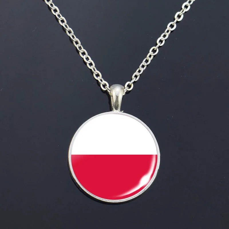 Europe National Flag Long Necklace France Italy Spain Poland Netherlands Ireland Country Glass Cabochon Jewelry | Украшения и