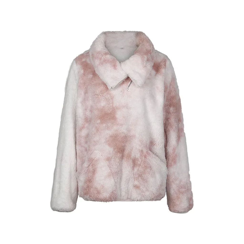 

Winter Printed Plush Sweatshirt Women Long Sleeve Pullover Tops Casual Loose Thick Warm Harajuku Streetwear Hoodie 2020