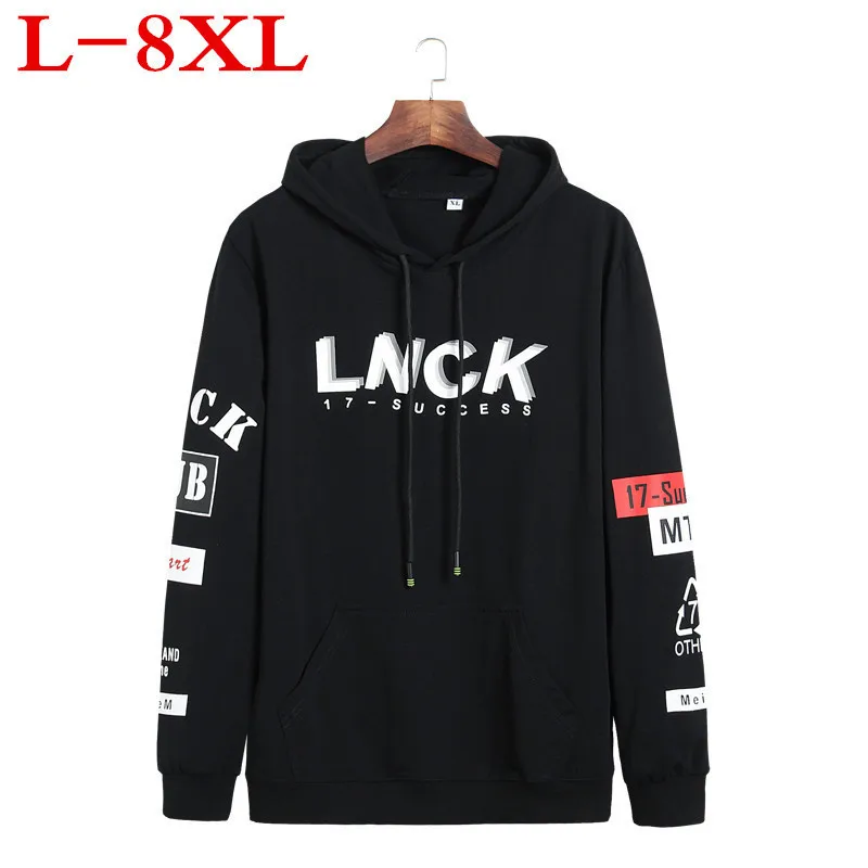 Размера плюс 8XL 7XL Новый стильный брендовый модный принт Slim Fit футболка с длинным