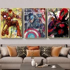 Плакаты с рисунком супергероя Мстители, уличные граффити, с принтом Marvel фильм, рисунок на холсте, декор для гостиной, спальни