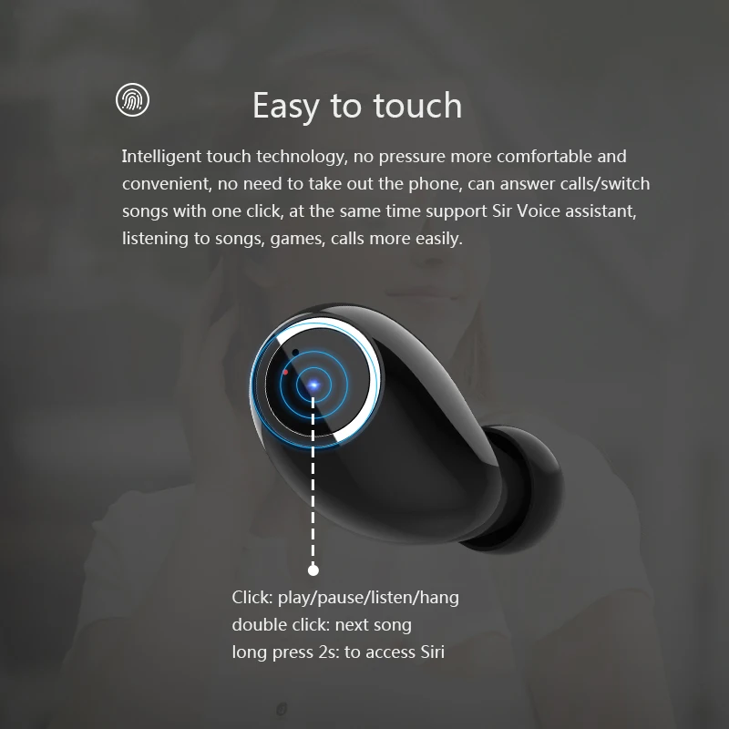 Uiisii tws11 Беспроводная bluetooth-гарнитура mini touch ipx6 водонепроницаемая, Высококачественная портативная гарнитура с зарядным устройством с микрофоном