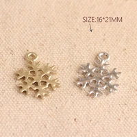 10pcslot 1621mm silver gold color snowflake shape pendants charms alloy metal charms for diy jewelry making