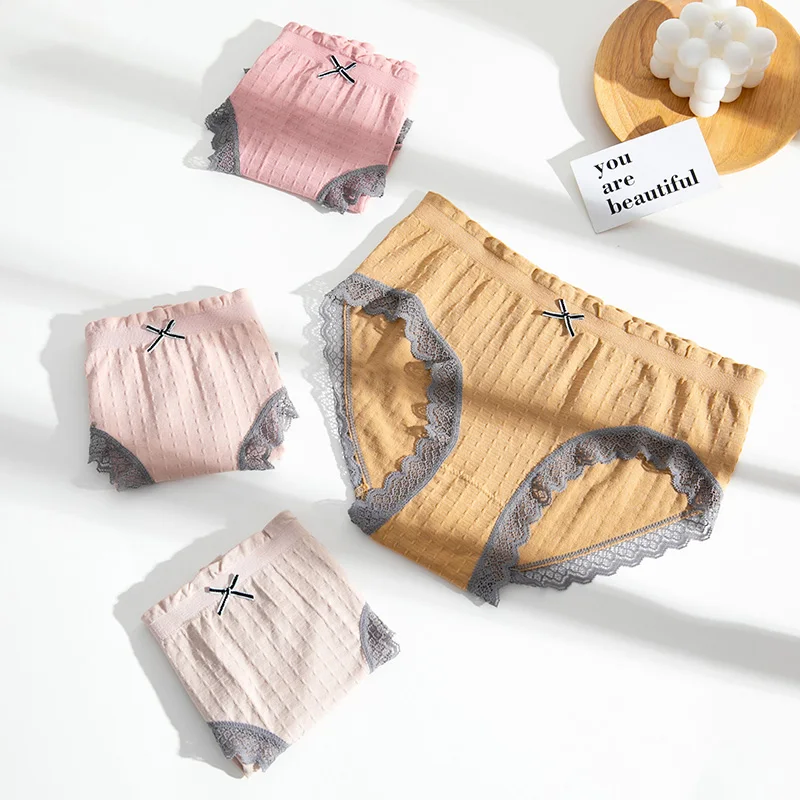 Женское нижнее белье женские хлопковые кружевные летние тонкие милые безопасные
