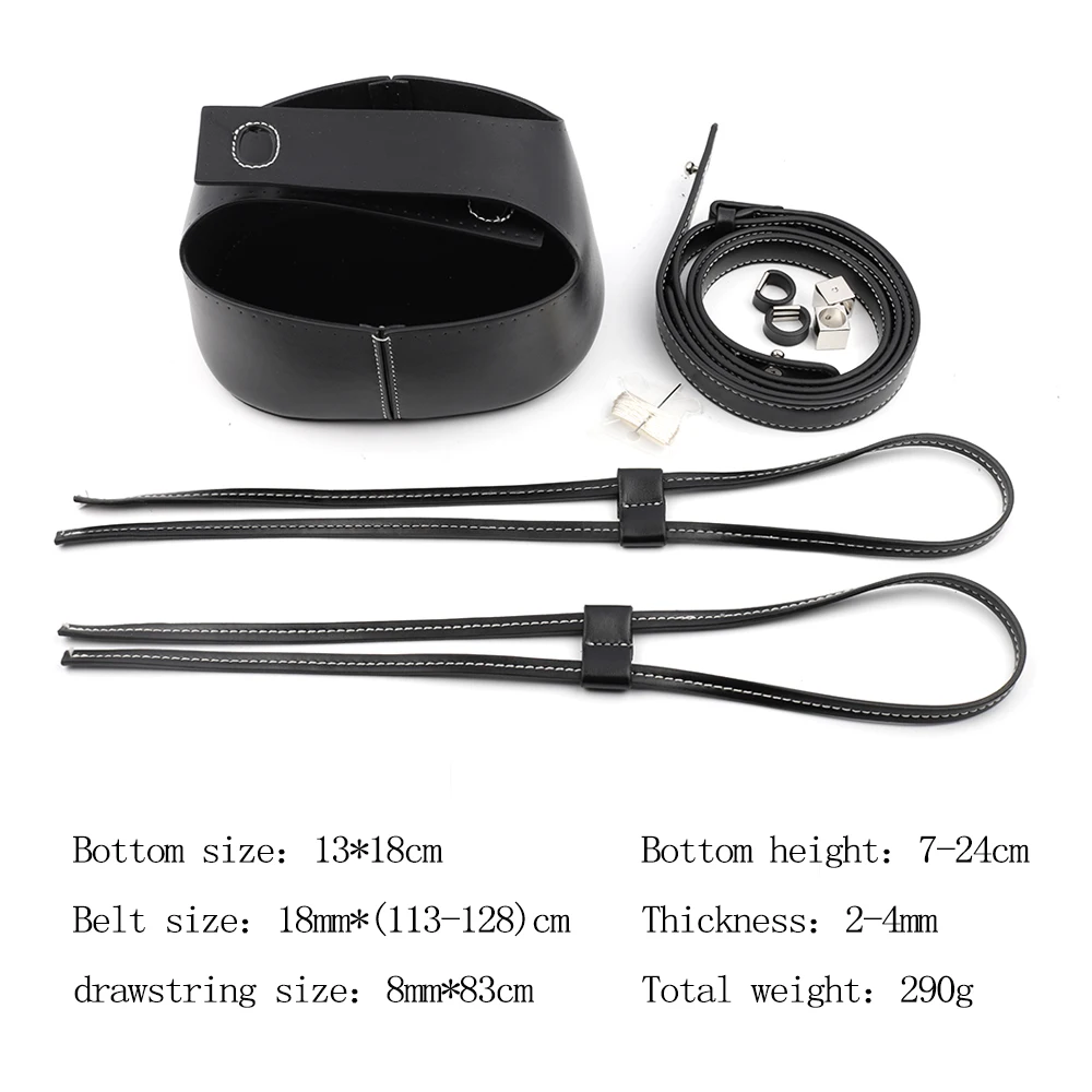 Handmade Handbag Shoulder Strap Hollow Drawstring Woven Bag Set Bucket Bag Leather With Bag Bottom Belt Bag For DIY Backpack