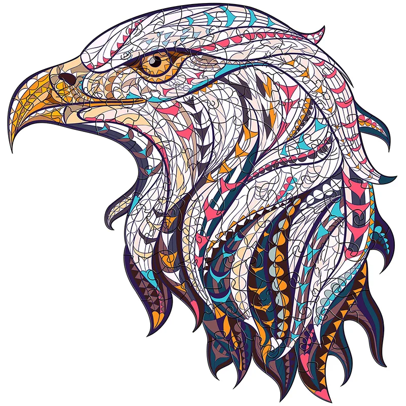 

Unique Shape Puzzle Eagle White Montessori Jigsaw Wooden Toy Pieces 3D Handmade Puzzles for Adults Kid Party Copyright Reserve
