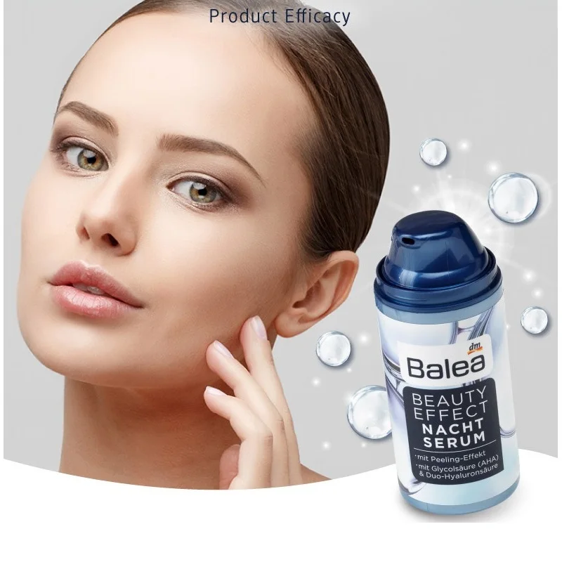 

Germany Balea Beauty Effect Night Serum Hyaluronic Acid Peeling Effect Skin Renewal oil-free formula Effective care overnight