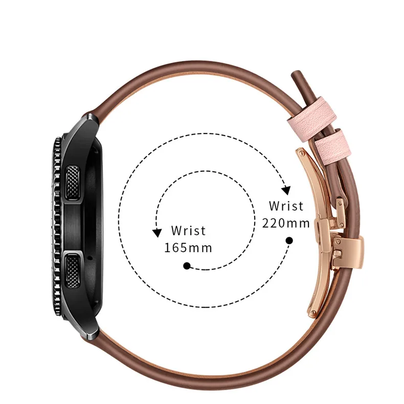 Итальянский кожаный ремешок для samsung galaxy watch 46 мм ремешок gear s3 ремешок 22 мм браслет huawei часы gt ремешок Бабочка Пряжка 46