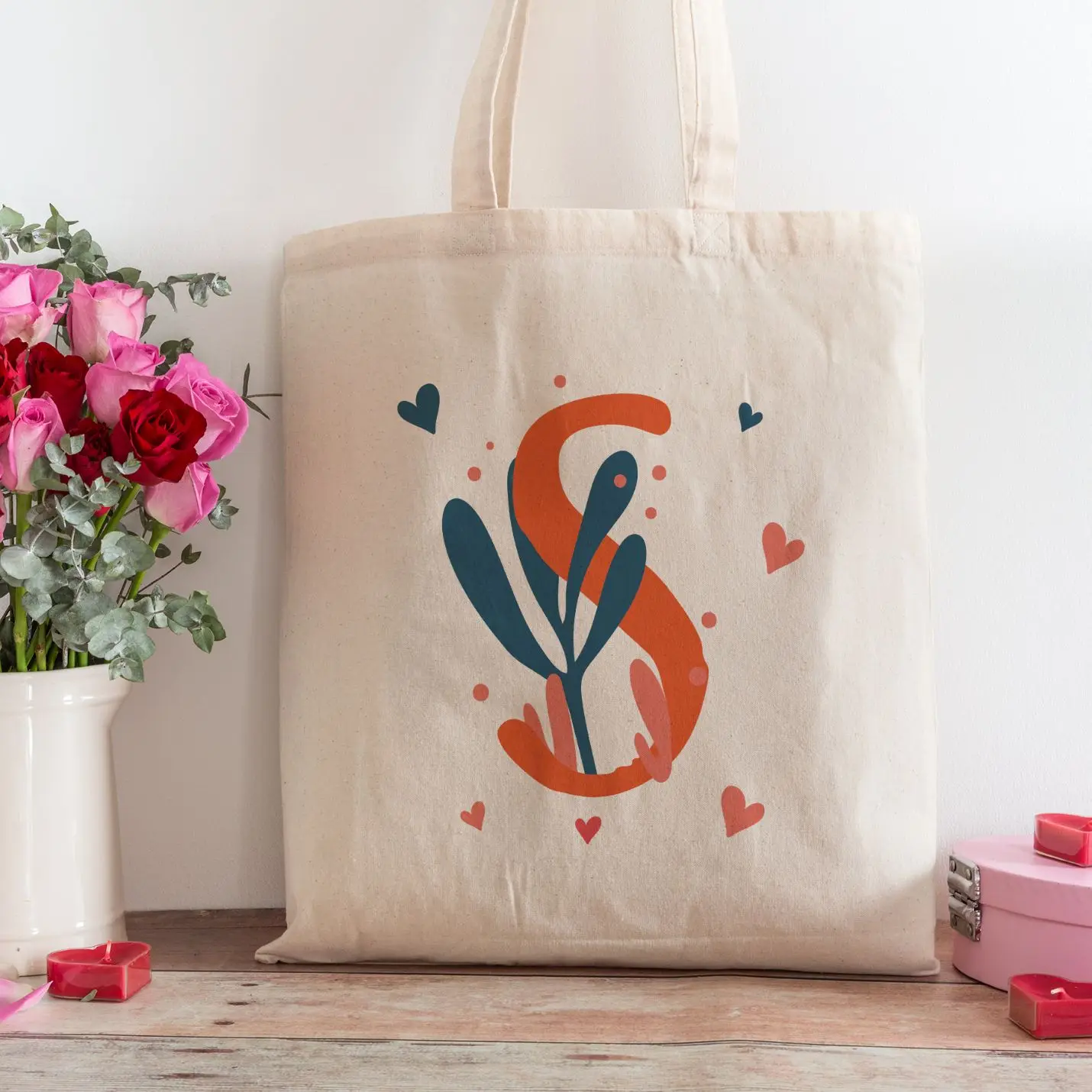 

S Letter Design Shopping Beach Tote Bag