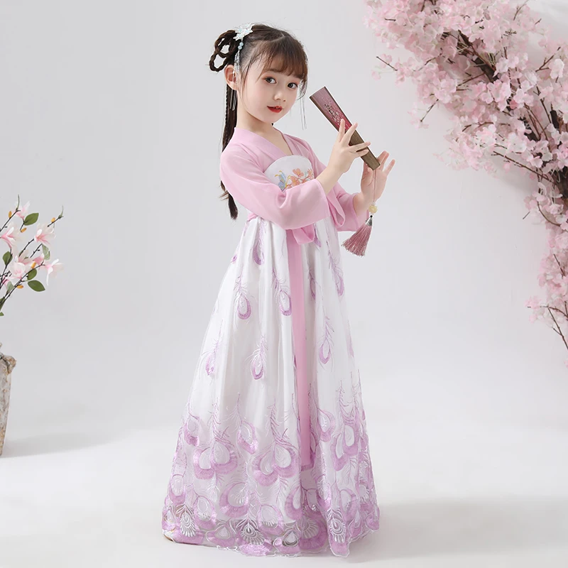 Вышивка в китайском стиле ханьфу платье принцессы для танцев на день рождения
