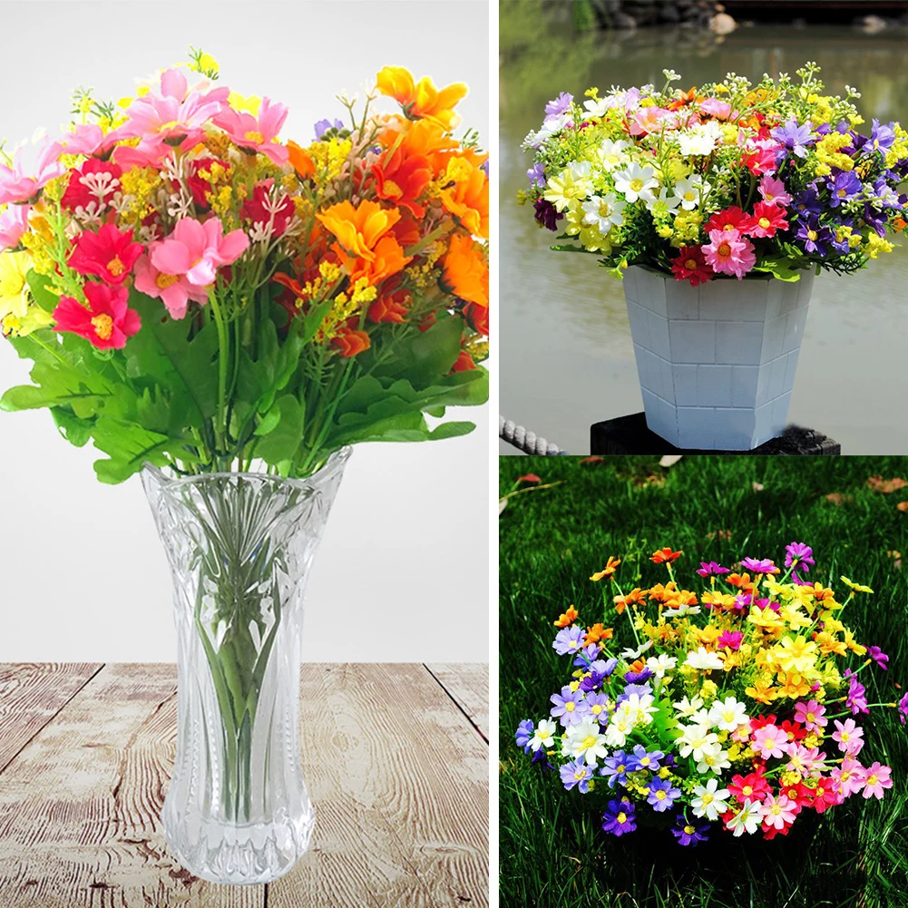 

1pcs Silk Artificial Flowers for Wedding Home Decoration 28 Heads Fake Daisy Real Touch Flower Plants Grass Bedroom Decoration