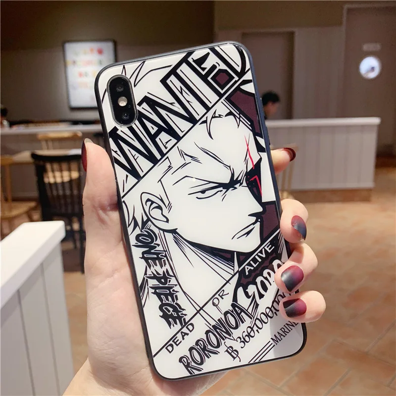 Anime cartoon mobile phone case for iPhone11 X XS XR XSMax 8 7 6 6S PluS tempered explosion-proof glass drop protection cover |