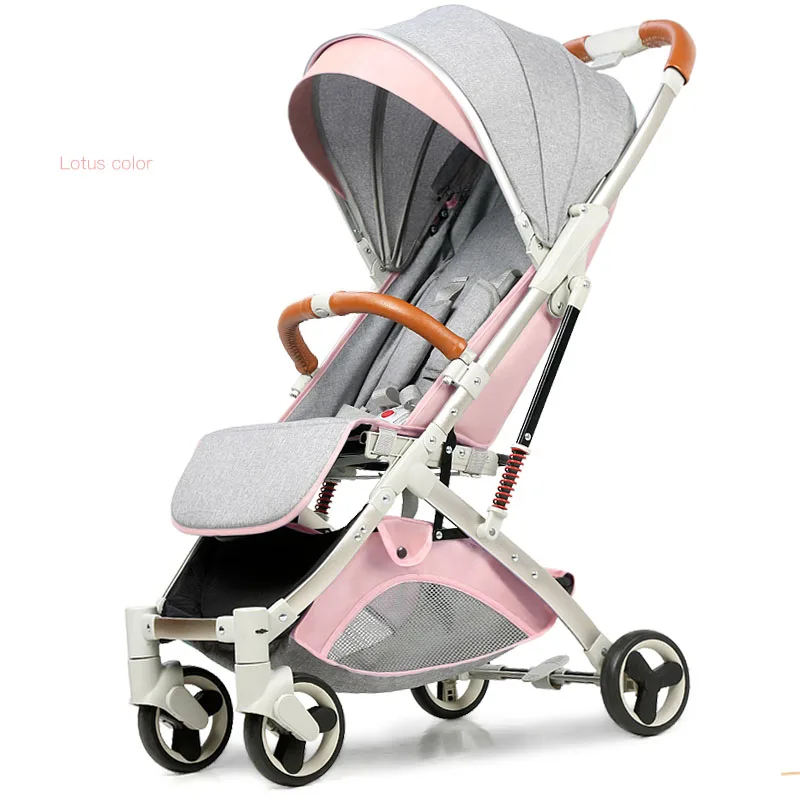 Silver frame pink Быстрая! 5,8 Кг ультра-светильник, детская коляска, переносная, складная, ударопрочная, детская коляска с зонтиком, 170 градусов, переносится на самолет - Цвет: Silver frame pink