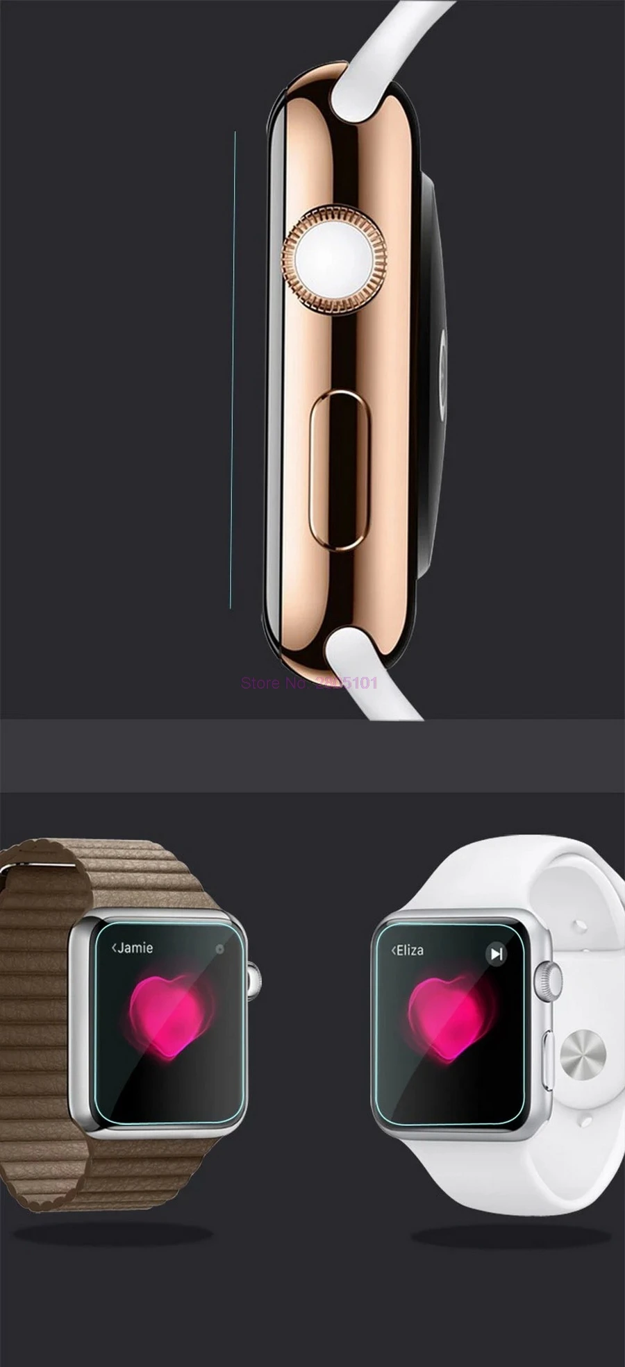 2000 шт защита экрана часов Закаленное стекло Защитная пленка для Apple Watch iWatch (38/42 мм)