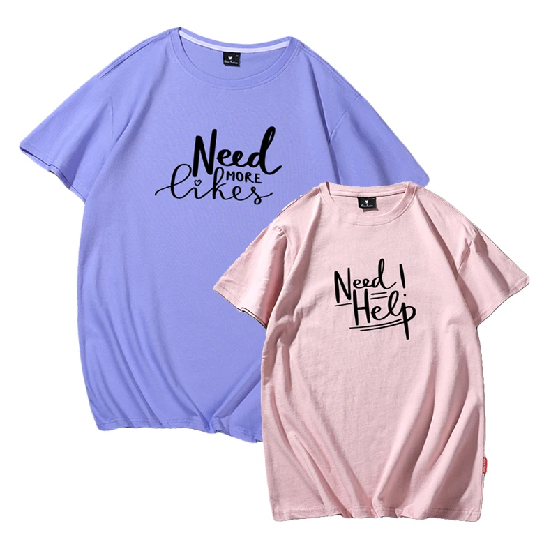 

Нужно больше лайков, чтобы помочь! Футболка с надписью для влюбленных пар, летняя женская футболка из 2020 хлопка, футболки в стиле Харадзюку д...