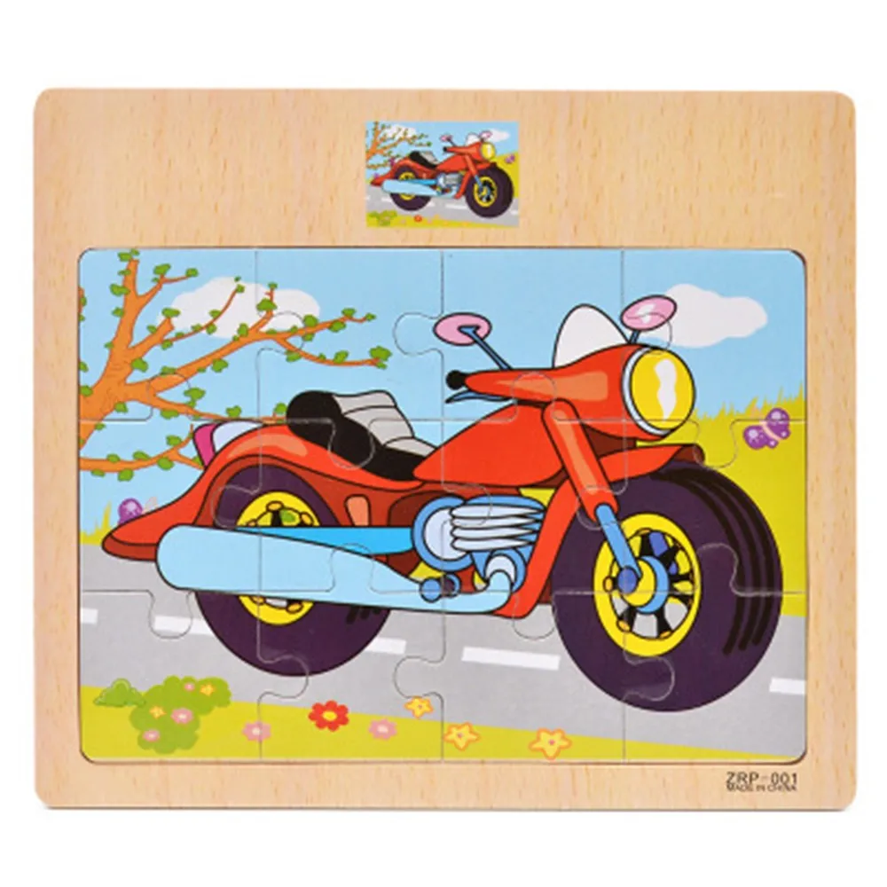 Фиолетовый Wooden Toys Puzzle for Kids 3 years Animals/Vegetables/Fruits/Traffic Insects/Poultry Educational Kids Games Jigsaw - Цвет: Фиолетовый