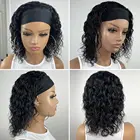 Короткий боб парик с головной повязкой с холодной завивкой 10-14 дюймов короткие волнистые синтетические волосы парики с головной повязкой, шарф парики