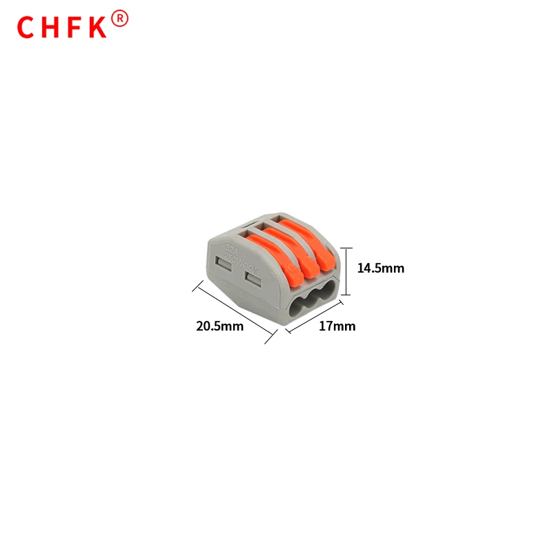 100 шт./лот PCT-213 (fanke 222-413) 3-контактный универсальный компактный соединитель для