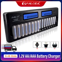 8-48 Slots Fast Smart Charger LCD Display Intelligent AA AAA Battery Charger for 1.2V AA AAA Ni-MH NiCd Rechargeable Battery