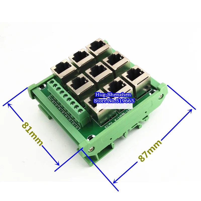 RJ45-9 Port-A RJ45 adapter terminal адаптер для сетевого порта терминал 9 port параллельное