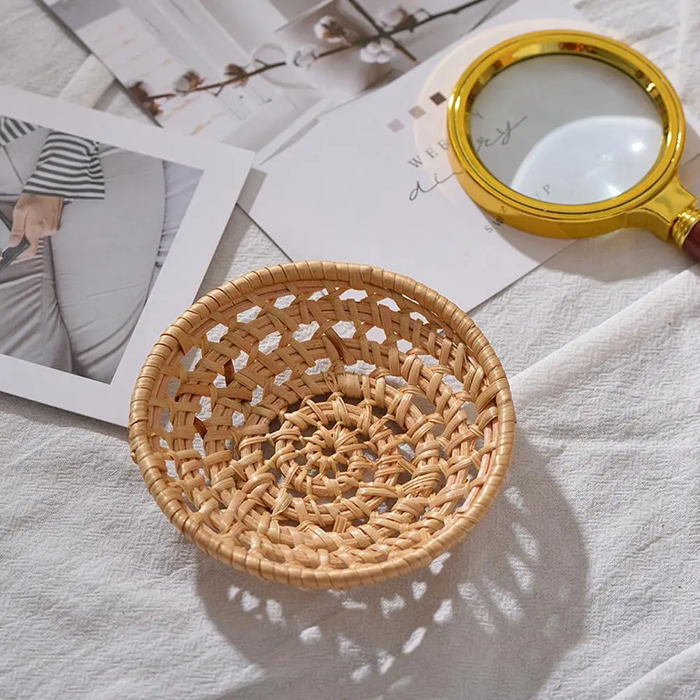 Корзина для хранения фруктов ручной работы чаша из натурального ротанга прочная