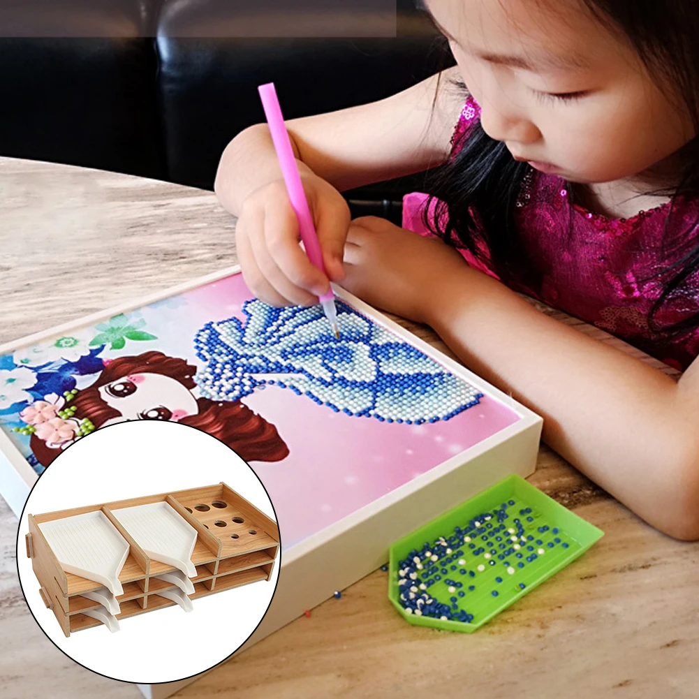 

5d Diy Diamond Painting Tool Storage Tray,9 grid and 16 grid Multi-layer Storage,Operate easy to Diamond Painting Storage Box