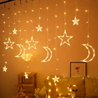 Светильник-гирлянда в виде Луны, звезды, украшения для Рамадана, ИД Мубарак, Рамадан, Ид аль-Фит, товары для мусульман