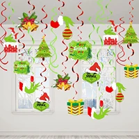 christmas hanging swirl decorations merry grinchmas swirl supplies for xmas merry christmas winter holiday party decor 36pcs