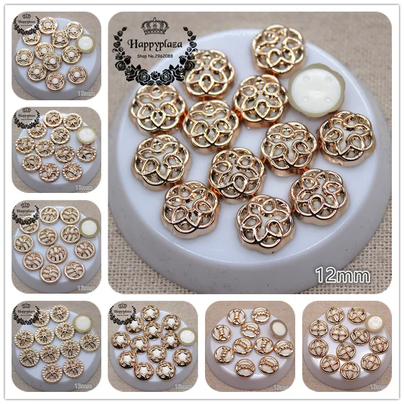 50 шт. 13 мм золотистая пустая пластиковая белая круглая бусина внутри кнопки с