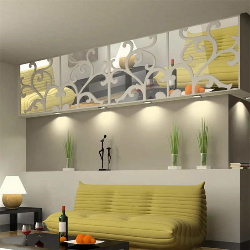 

Room Decor 3d Wall Stickers Decorative Living Home Modern Acrylic Large Mirror Still Life Surface Fashion Diy Wall Sticker
