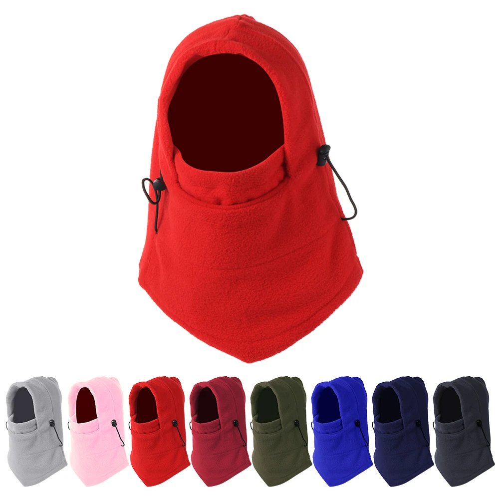 Зимняя Теплая Флисовая шапка для мужчин и женщин Балаклава шарф лыжная маска