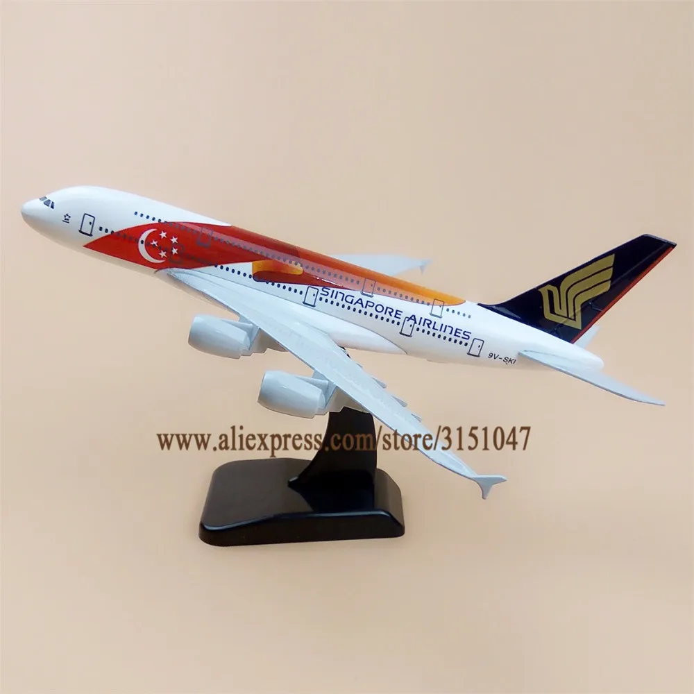 20 см Air Singepore Airlines A380 Airbus 380 Airways Red Flag модель самолета из сплава металла литье под