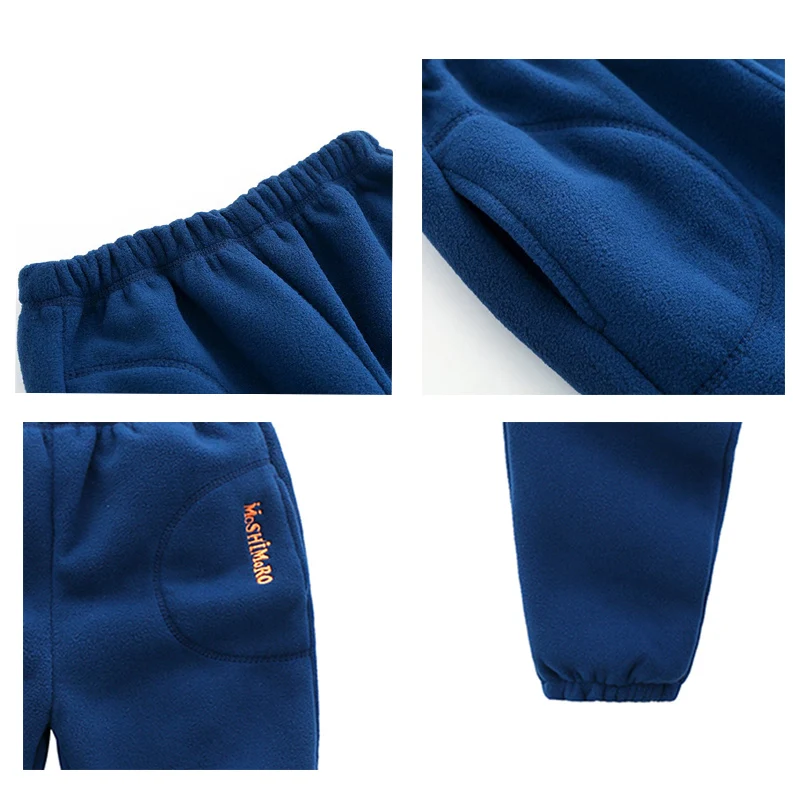 Детские флисовые брюки для мальчиков и девочек теплые длинные спортивные