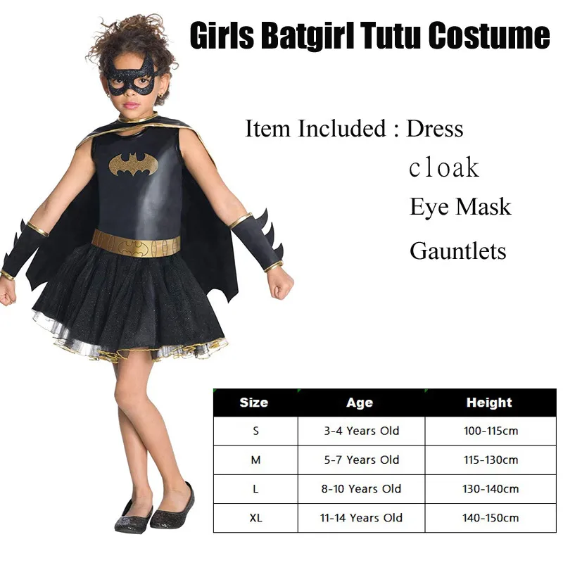 Платье-пачка для девочек на Хэллоуин с маской Детский костюм в стиле супергероев