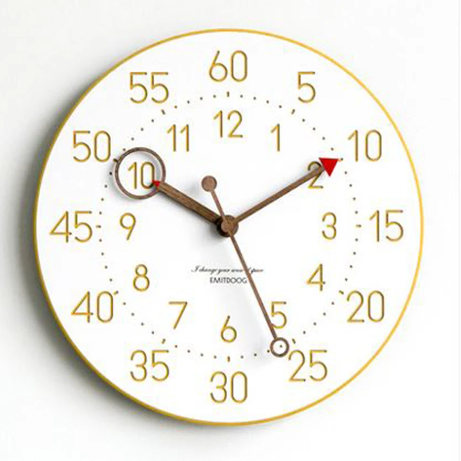 Blue Quartz Wall Clock Modern Mute Creative Kids Wooden 3d Europe Design Relogios Parede Farmhouse Decor | Дом и сад