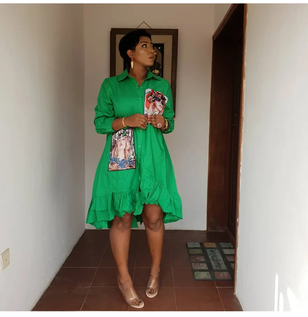 2020 Spring African Dresses for Women Print Clothing Fashion Ruffle Beading Irregular Cotton Shirt Blouse Dashiki Dress | Тематическая