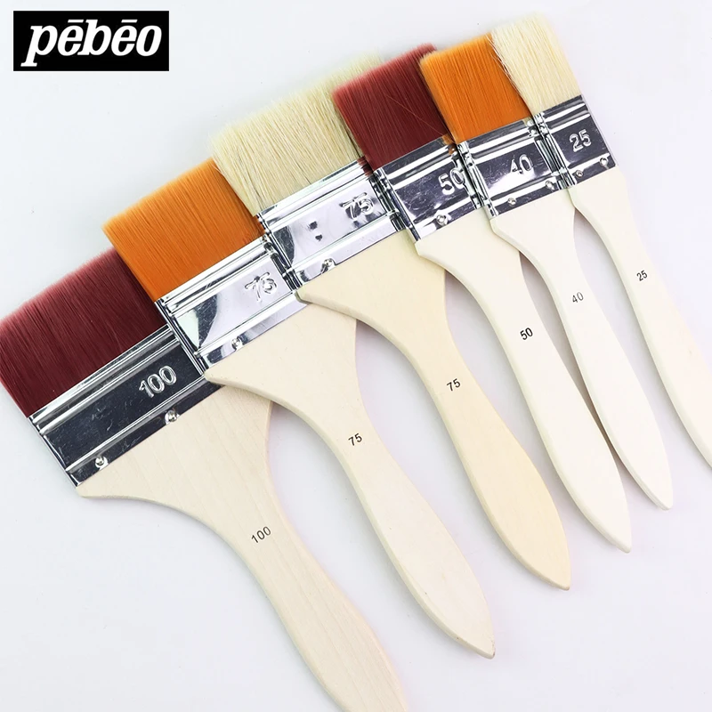 Pebeo Nylon/Bristle Scrubber/Board/Wall Brush 2/3pcs Gouache/Watercolor/Acrylic/Oil painting/Chinese Painting for Coloring | Канцтовары
