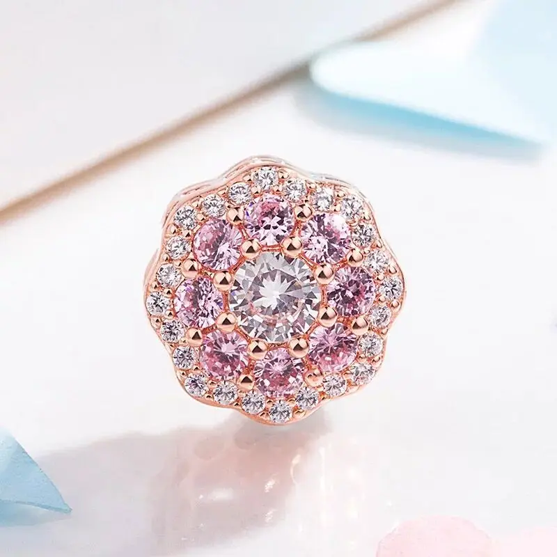 Новинка,, золото и розовое золото, simba galaxy, божья коровка, Микки, сделай сам, бисер, подходит для оригинала Pandora, подвески, серебро 925, браслет X017
