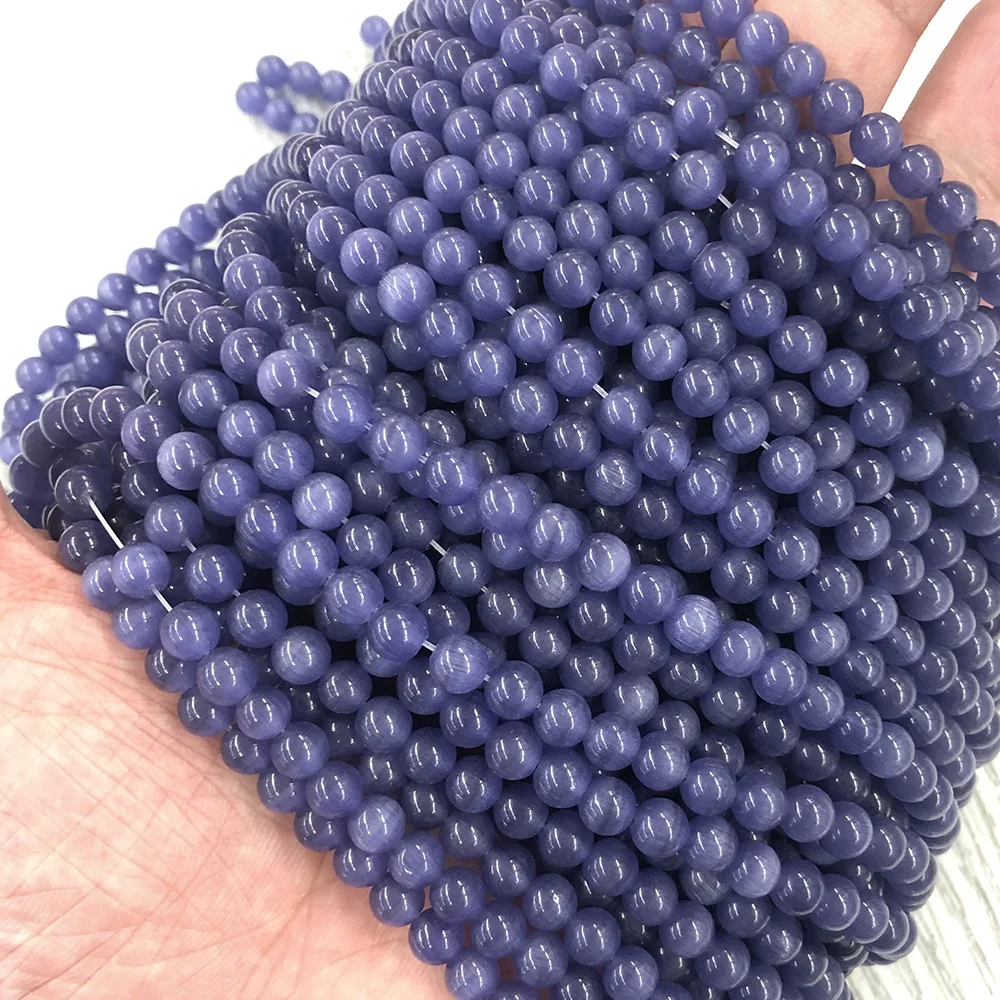 6 8 10 мм Гладкие Круглые Бусины Из Натурального фиолетового опала для