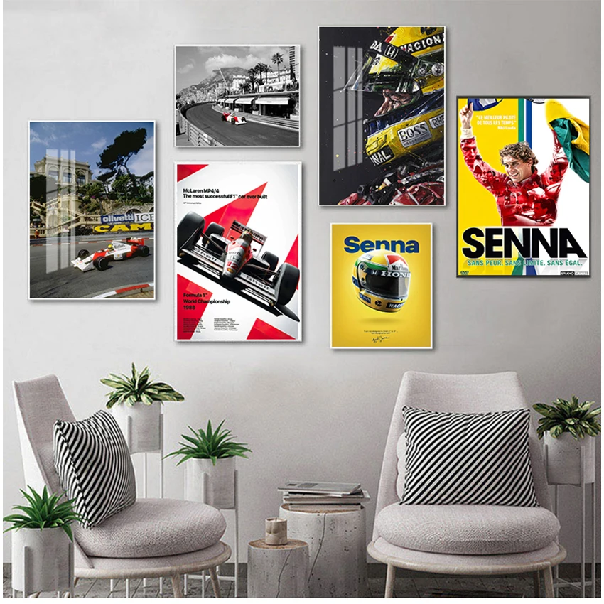 Постеры для украшения стен Айртон Сенна F1 формула макларена чемпион мира