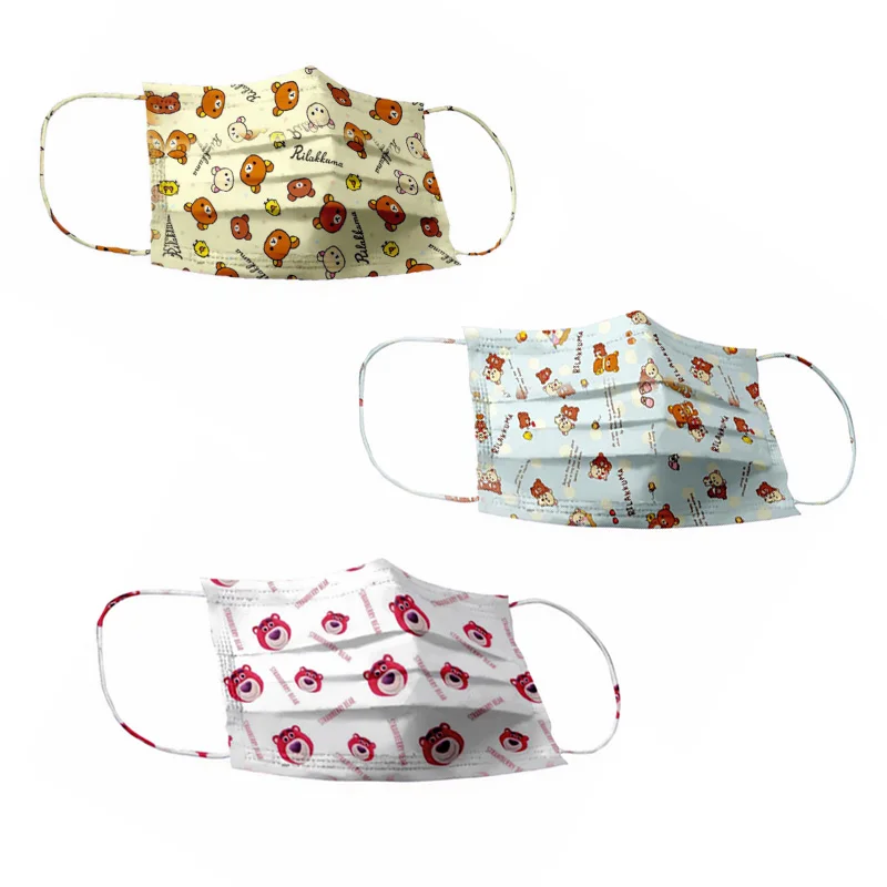 

30/60/100 шт. трехслойная аниме Высококачественная маска медведя модная противопылевая маска для лица Мужская лицевая ротовая униформа