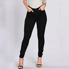 2020 Новые Модные узкие джинсовые узкие джинсы женские эластичные брюки с высокой талией черный стрейч размера плюс джинсы-варёнки Женский #35