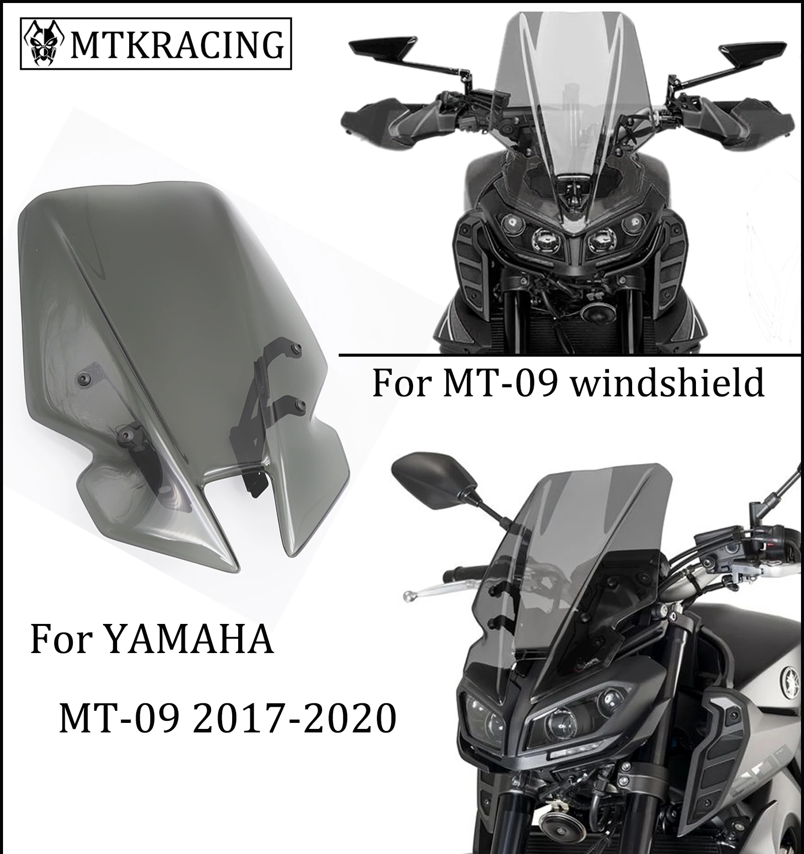 Лобовое стекло для мотоцикла MTKRACING для YAMAHA MT-09 MT09 2017-2020