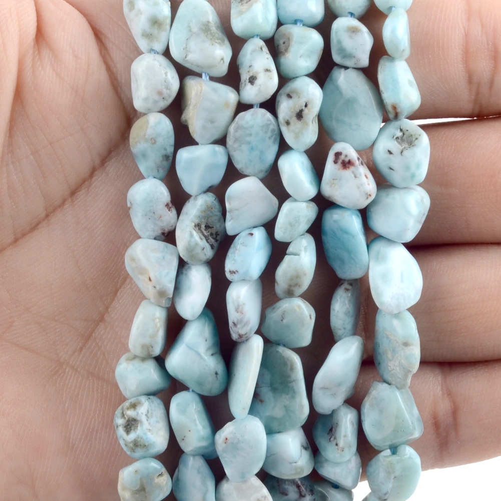 

Natural Irregular Larimar Stone Chip Gravel Beads For Jewelry Making DIY Bracelet Necklace 8-10MM