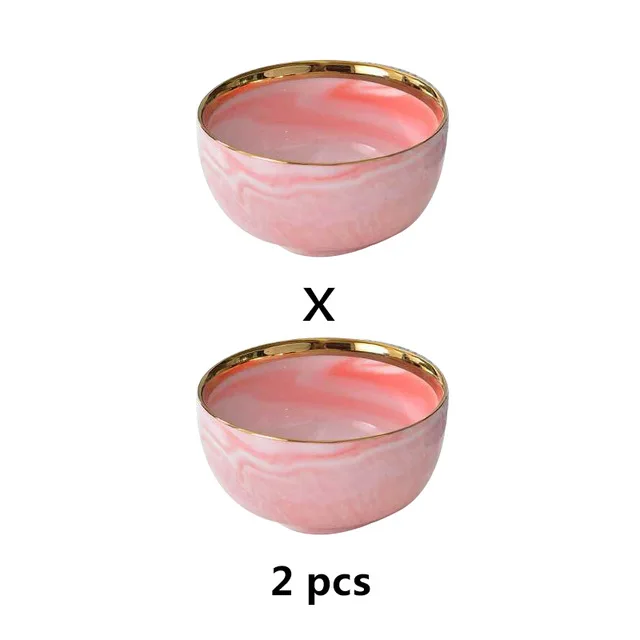 4.5 inch bowl 1 шт. Мраморное керамическое розовое обеденное блюдо из риса, салат, лапша, миска, Высококачественная столовая посуда, кухонный инструмент для приготовления пищи, суповые тарелки, набор посуды - Цвет: 4.5 inch bowl