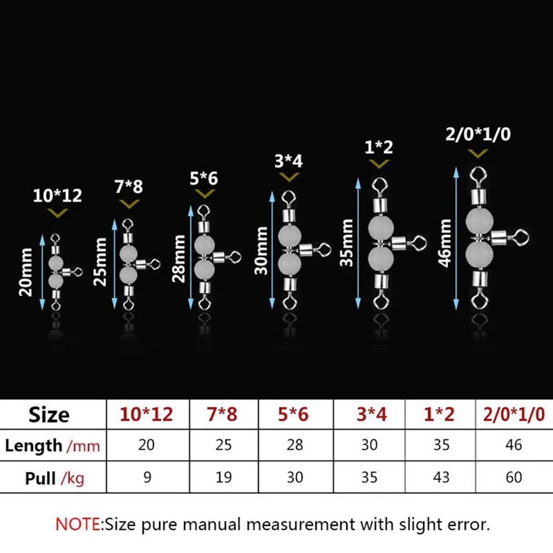 10 шт./лот рыболовные снасти Вертлюг 3 стороннее поворотное кольцо рыболовный